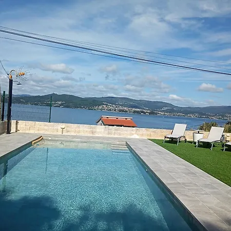 Nyaraló Casa Nueva Con Piscina Y Vistas Al Mar Vilaboa